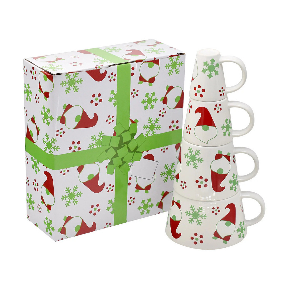 Temp-tations 4-Piece Stacking Mug Tower Box Gnomes